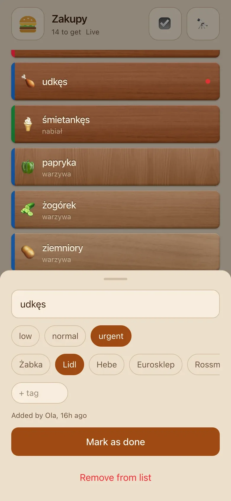 Panel pozycji — Tam, gdzie prowadzi kliknięcie, bo odhaczaniem jest przeciągnięcie.